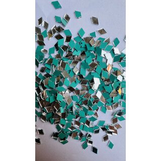 MIRROR GLASS WORLDWIDE Silver Diamond Shape Mirror 6  10 mm 1330 Pieces 100 gm Perfect for Lippan, Fabric, Mandala Art,