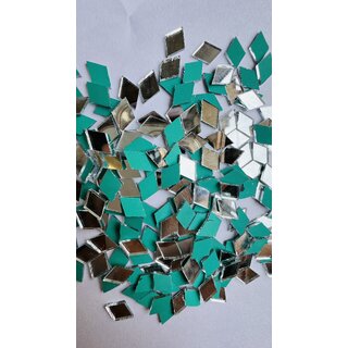 MIRROR GLASS WORLDWIDE Silver Diamond Shape Mirror 8  11 mm 970 Pieces 100 gm Perfect for Lippan, Fabric, Mandala Art,
