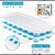 Everyday use ice moulding tray flexible silicone bottom,pop out ice cubes tray, 21 grid cavity,multicolour,pack of 2