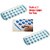 Everyday use ice moulding tray flexible silicone bottom,pop out ice cubes tray, 21 grid cavity,multicolour,pack of 2