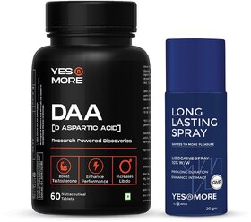 YesnMore Men's Wellness Combo  Daily Energy Tablets with Zinc, D-AA  B-Vitamins (60 Tabs) + Comfort Spray (20g)  Herbal Blend for Vitality  Daily Wellness