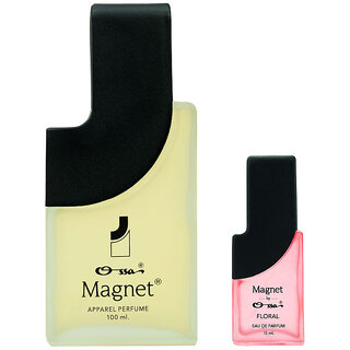 Ossa Magnet Classic Apparel Perfume 100ml And Magnet Floral EDP 15ml Long Lasting Unisex Perfume Combo (Pack Of 2)