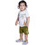 Kid Kupboard Cotton Baby Boys T-Shirt and Short Set, White/Green, Half-Sleeves, 3-4 Years KIDS7423