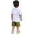 Kid Kupboard Cotton Baby Boys T-Shirt and Short Set, White/Green, Half-Sleeves, 3-4 Years KIDS7424