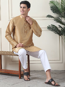 Men's Banarasi Dupion Silk Solid Kurta