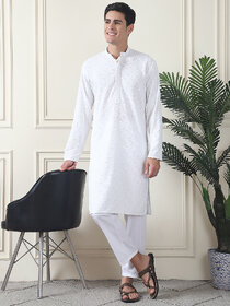 Men's Pure Cotton Embroidery Regular Kurta
