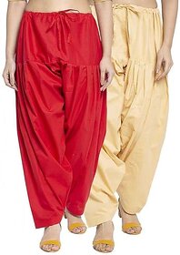 Women's Traditional Cotton Semi Patiala Patiyala Panjabi Plain Salwar Combo Pack