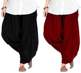 Women's Traditional Cotton Semi Patiala Patiyala Panjabi Plain Salwar Combo Pack
