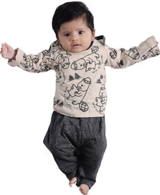 Kid Kupboard Cotton Baby Girls Sweatshirt, Beige, Full-Sleeves, 3-6 Months KIDS7467