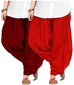 Women's Traditional Cotton Semi Patiala  Plain Salwar Combo Pack