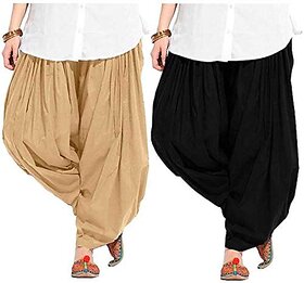 Women's Traditional Cotton Semi Patiala Patiyala Panjabi Plain Salwar Combo Pack