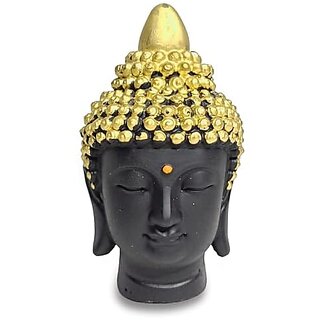 Buddha Head Statue  Black and Gold color Head Budhha Handcrafted Resin Decorative Sculpture for Home Garden  Meditation  Peaceful Zen Decor for Spiritual Living Spaces Brings SuccessPeace in Home
