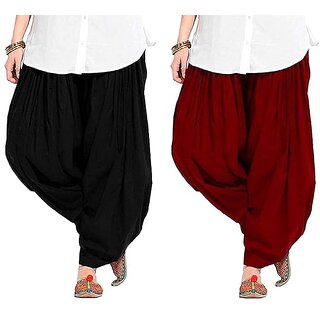 Women's Traditional Cotton Semi Patiala Patiyala Panjabi Plain Salwar