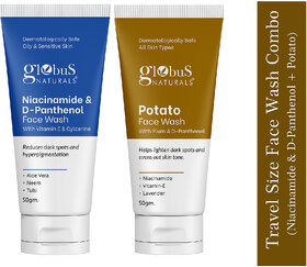 Globus Naturals Anti Pigmentation Niacinamide  Oil Control Potato Face Wash Combo 50gm Set of 2