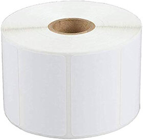 LABELKART   50x25mm 1UP Polyester Label Roll  2000 Durable Labels | Water & Heat Resistant | 1-Inch Core | Outside Rewind | Hot Melt Adhesive | Barcode, Product, and Asset Tags