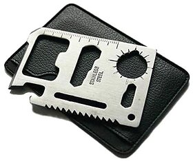 Gadget Hero's Stainless Steel Bottle Opener 11 In 1 Multi Function Credit Card Style Survival Tool Kit