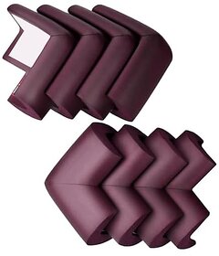 BabyPro BabyProofing Corner Guards (12mm Pack of 8) with Strong Adhesive Tape by Certified Professional Childproofer for Covering Sharp Edges & Corners of Bed Table & Furniture (Brown)