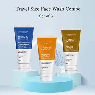 Globus Naturals Face Wash Combo Niacinamide Papaya  Potato Set of 3 50gm