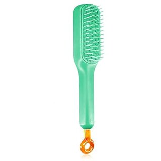 Gleva Self Cleaning Hair Brush Detangling Hairbrush Anti Static Massage Comb Retractable Rotary Lift Self-Cleaning Comb Hair Detangler One Pull Cleaning Hair Styling Tool for Men Women (Assorted)