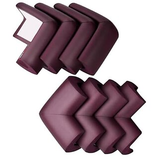 BabyPro BabyProofing Corner Guards (12mm Pack of 8) with Strong Adhesive Tape by Certified Professional Childproofer for Covering Sharp Edges & Corners of Bed Table & Furniture (Brown)