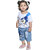 Kid Kupboard Cotton Baby Girls T-Shirt, Light Blue, Half-Sleeves, 3-4 Years KIDS7503