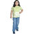 Kid Kupboard Cotton Girls T-Shirt, Light Green, Half-Sleeves, 10-11 Years KIDS7509