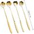 Golden Spoon Set/Coffee Spoon/Dessert Spoon/Cutlery Kitchen Tableware/Stainless Steel Gold Flower Shape Coffee Spoon with Package Bag 18cm 4 Pcs Different Coffee Spoon