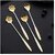 Golden Spoon Set/Coffee Spoon/Dessert Spoon/Cutlery Kitchen Tableware/Stainless Steel Gold Flower Shape Coffee Spoon with Package Bag 18cm 4 Pcs Different Coffee Spoon