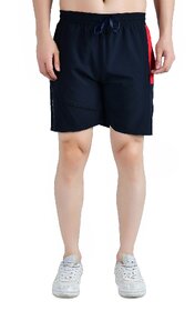 Kwings Men's Running & Gym Shorts - Piping Design Lycra Blend with 2 Zipper Pockets for Maximum Comfort