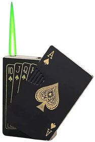 Refillable Metal Side Slider Ikka Print Windproof Jet Flame Pocket Lighter Cigarette Lighter (Black  White)