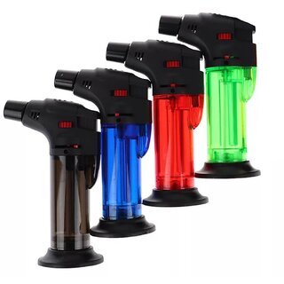 Vibes Wrapz Blow Torch Jet Flame Gas Lighter Refillable Plastic Gas Lighter (Multicolour)