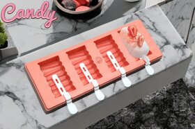 Ice cream cakesicle Plastic Ice Cream Popsicle Moulding Tray - 4 Cavity pack of 1 multicolour