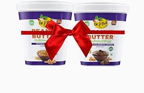 Dr. P Nut smooth jaggery  crunchy jaggery 227GM Pack of 2  High in Protein  Vegan  Cholesterol Free  No Hydrogenated Oil  NO Trans-Fat  No refined sugar  No artificial ingredients  Non GMO (227gm natural crunchy chocolate smooth jaggery)