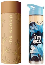 IMECO Bamboo Bottle Stainless Steel Printed Bottle (Flora  500 ML)