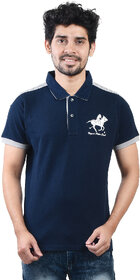 Ginash Men's Electric Blue Premium Polo T-shirt