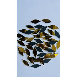 MIRROR GLASS WORLDWIDE Fancy Shape Silver Mirror Glass Beads for Art and Craft, Embroidery Works and Lippan Art. 22  9m