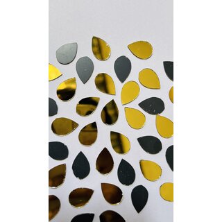 MIRROR GLASS WORLDWIDE Fancy Shape Silver Mirror Glass Beads for Art and Craft, Embroidery Works and Lippan Art. 1218