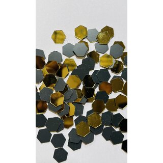 MIRROR GLASS WORLDWIDE Fancy Shape Golden Mirror Glass Beads for Art and Craft, Embroidery Works and Lippan Art. 14  12