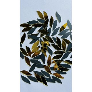 MIRROR GLASS WORLDWIDE Fancy Shape Golden Mirror Glass Beads for Art and Craft, Embroidery Works and Lippan Art. 24  8m