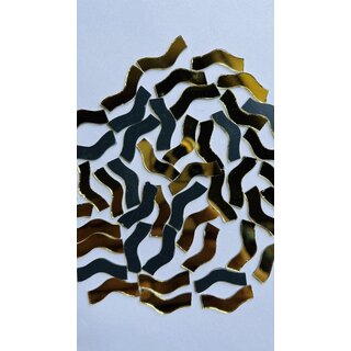 MIRROR GLASS WORLDWIDE Fancy Curved Rectangle Shape Mirrors  10  23 mm  295 Pieces  100 gm  Ideal for Lippan Art, F