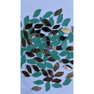 MIRROR GLASS WORLDWIDE Fancy Leaf Shape Mirrors  8x17 mm  420 Pieces  100 gm  Ideal for Lippan Art, Fabric Crafting,