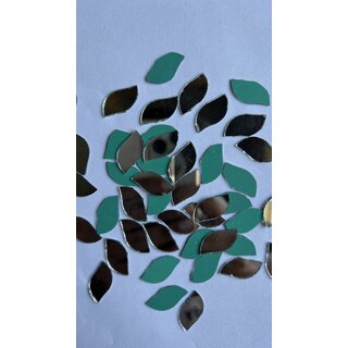 MIRROR GLASS WORLDWIDE Fancy Leaf Shape Mirrors  10x21 mm  260 Pieces  100 gm  Ideal for Lippan Art, Fabric Crafting