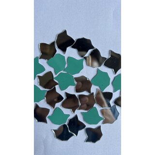 MIRROR GLASS WORLDWIDE Fancy Leaf Shape Mirrors  21x25 mm  155 Pieces  100 gm  Ideal for Lippan Art, Fabric Crafting