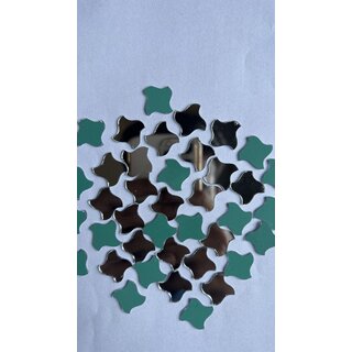 MIRROR GLASS WORLDWIDE Fancy Ninja Star Shape Mirrors  14 mm  240 Pieces  100 gm  Ideal for Lippan Art, Fabric Craft