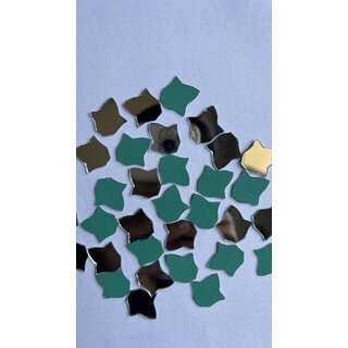 MIRROR GLASS WORLDWIDE Fancy Leaf Shape Mirrors  20x21 mm  180 Pieces  100 gm  Ideal for Lippan Art, Fabric Crafting