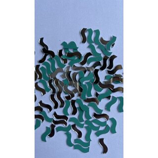 MIRROR GLASS WORLDWIDE Fancy Wave Shape Mirrors  6x15 mm  680 Pieces  100 gm  Ideal for Lippan Art, Fabric Crafting,