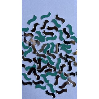 MIRROR GLASS WORLDWIDE Fancy Wave Shape Mirrors  7x17 mm  530 Pieces  100 gm  Ideal for Lippan Art, Fabric Crafting,