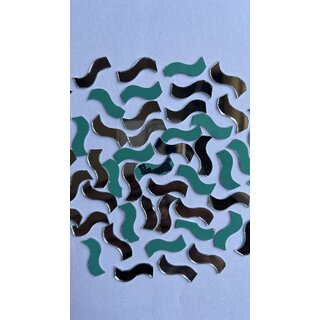 MIRROR GLASS WORLDWIDE Fancy Wave Shape Mirrors  8x20 mm  380 Pieces  100 gm  Ideal for Lippan Art, Fabric Crafting,