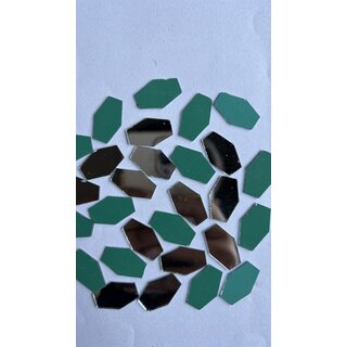 MIRROR GLASS WORLDWIDE Fancy Hexagonal Shield Shape Mirrors  14x21 mm  185 Pieces  100 gm  Ideal for Lippan Art, Fab