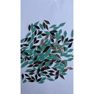MIRROR GLASS WORLDWIDE Fancy Slim Leaf Shape Mirrors  6x15 mm  690 Pieces  100 gm  Ideal for Lippan Art, Fabric Craf